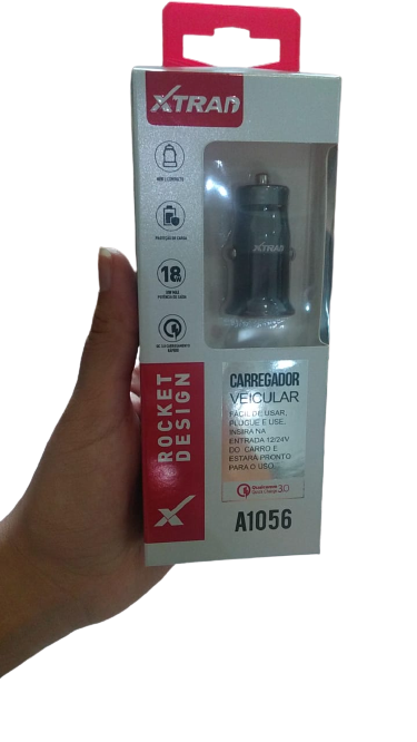  - Carregador de carro - XTRAD    Cod. FONTE A1056